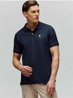 ☠️Navy PSYCHO BUNNY Pima M/L Slim pique polo, negotiable